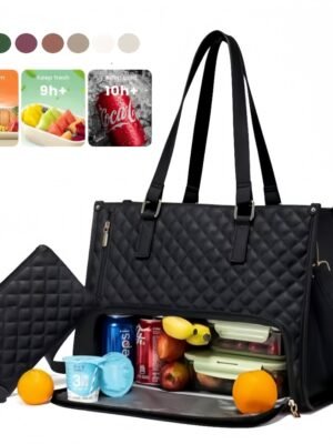 b673f29b-8a39-4773-975b-b11e1aa4f3bd.jpg Convenient Commute New Lunch Bag Women's Insulated Lunch Box Women's Leak-proof Large Purse Diagonal Computer Storage